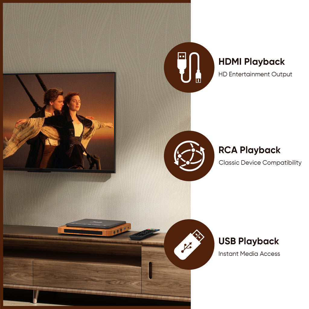 NUTROMO Retro Blu-ray Player, 1080P Full HD, Dolby Digital, USB Playback, Region A1 Blu-ray & All Region DVD