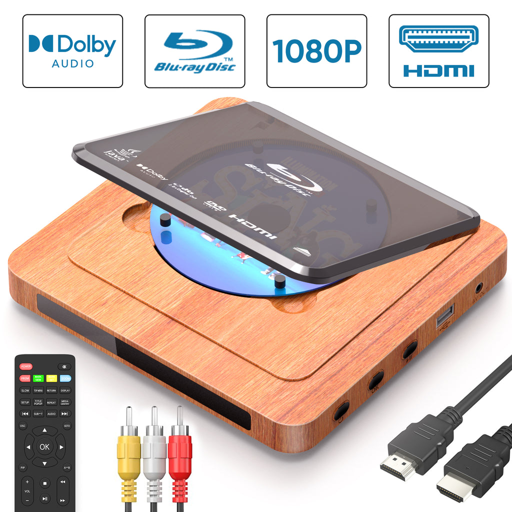 NUTROMO Retro Blu-ray Player, 1080P Full HD, Dolby Digital, USB Playback, Region A1 Blu-ray & All Region DVD