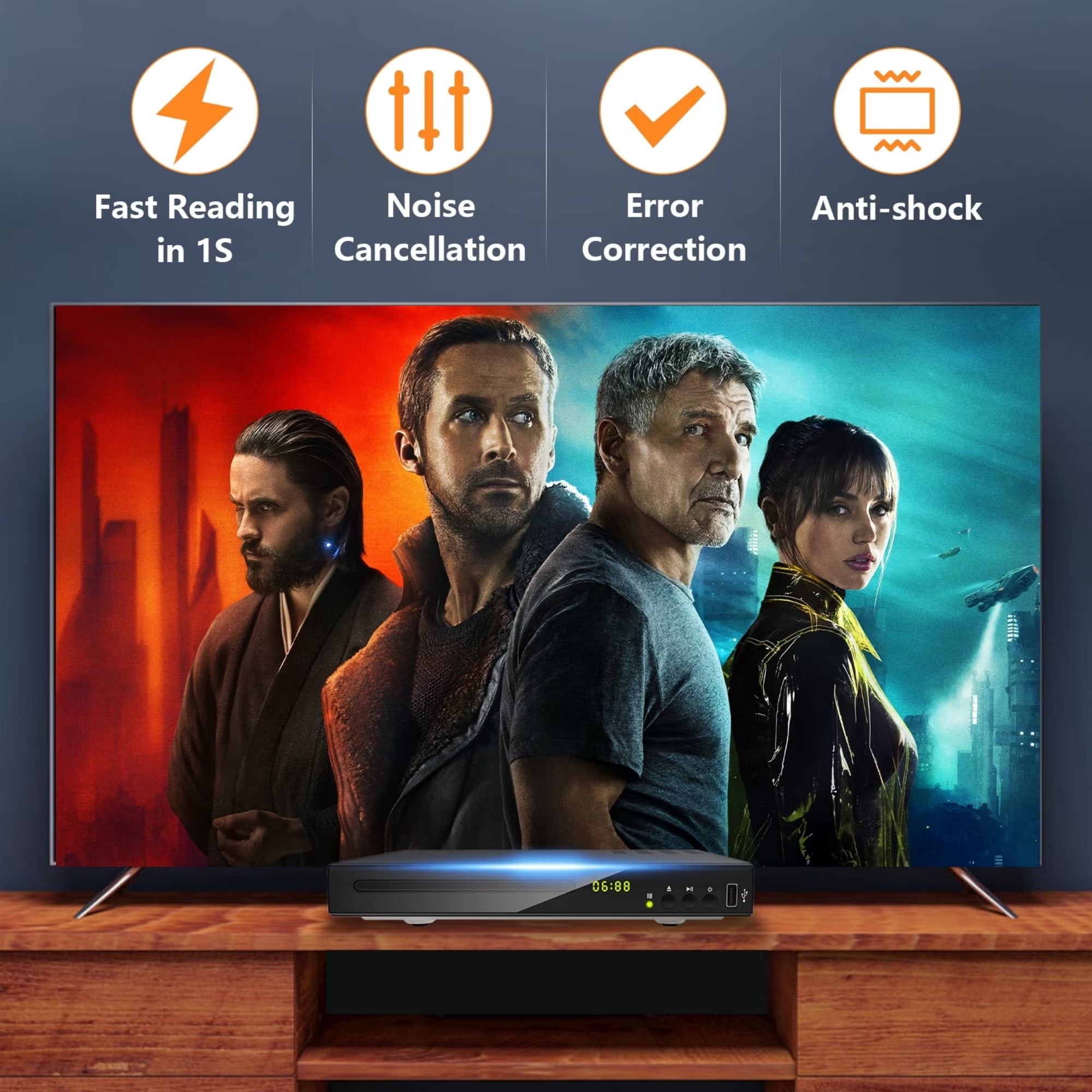 Blu Ray Player for TV 1080P Blu Ray DVD Players with Remote Support All Dvds and Region A1 Blu-Rays