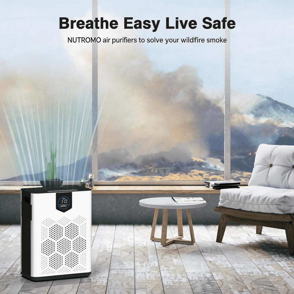 NUTROMO Smart HEPA H14 Air Purifier for Home Large Rooms, Covers up to 3,000 sq. ft., CADR 400 m³/h, 2 Washable Filters, PM2.5 Display. Removes Allergies, Dust, and Pet Hair, 22dB