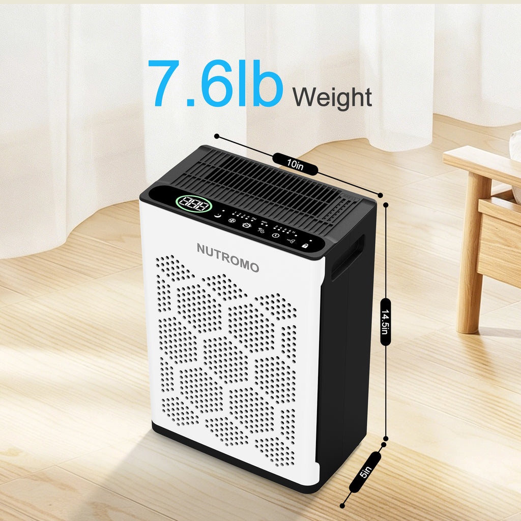 NUTROMO Smart H14 HEPA Air Purifier for Home up to 2400 Sq. Ft., Washable Pre-Filter, Aromatherapy, Air Purifier for Allergies and Asthma
