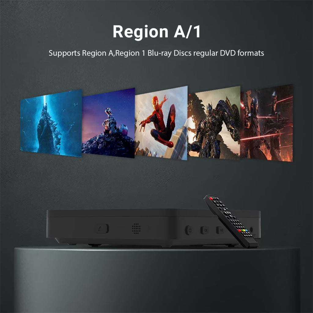 Mini Blu Ray DVD Player with HDMI, Portable Blue ray Player for TV 1080P Blue-Ray Disc Player