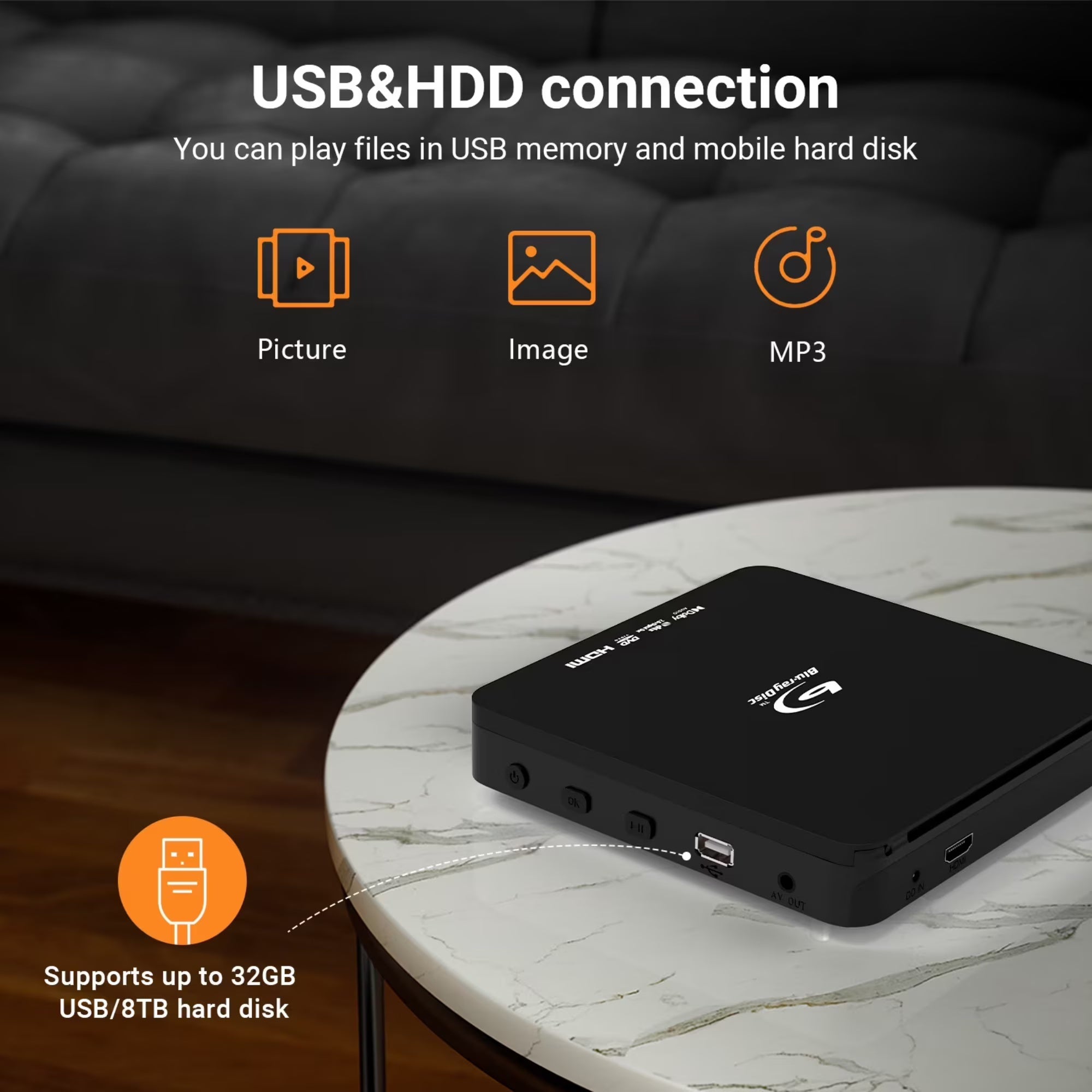 Mini Blu Ray DVD Player with HDMI, Portable Blue ray Player for TV 1080P Blue-Ray Disc Player