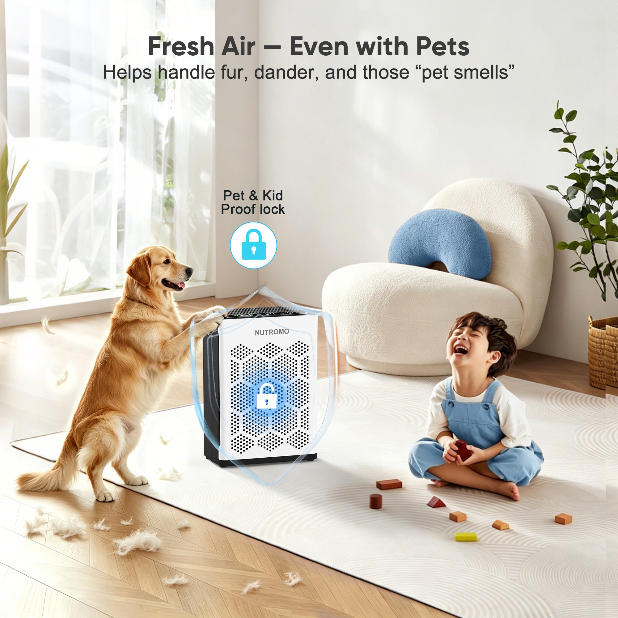 NUTROMO Smart H14 HEPA Air Purifier for Home up to 2400 Sq. Ft., Washable Pre-Filter, Aromatherapy, Air Purifier for Allergies and Asthma