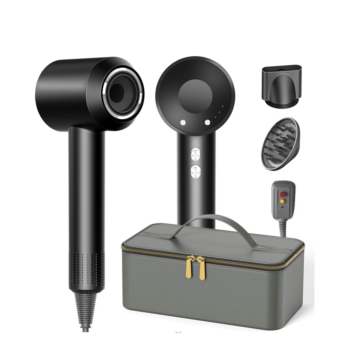 High Speed 160000 RPM Hair Dryer with Carry Case-BLACK