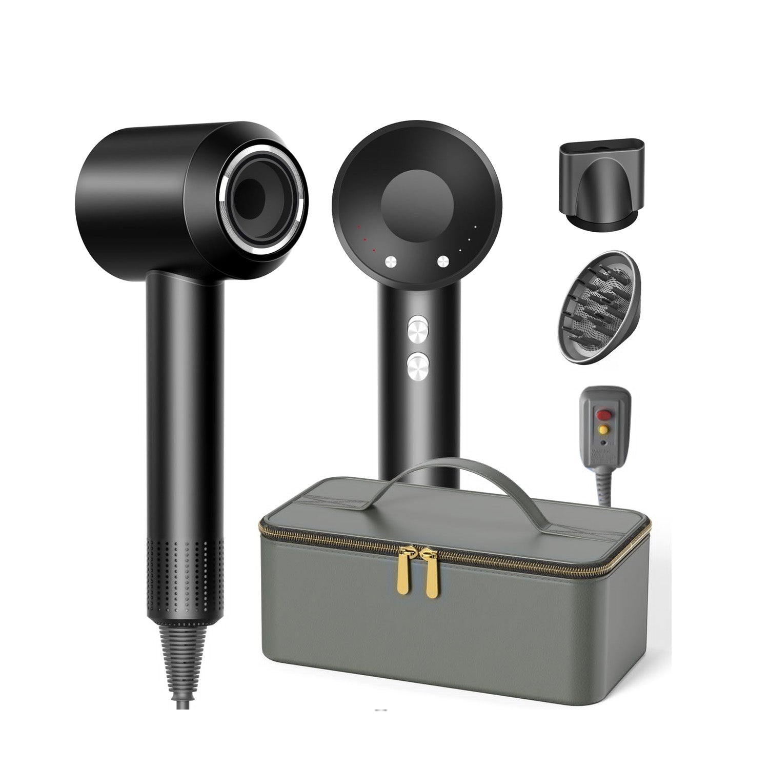 High Speed 160000 RPM Hair Dryer with Carry Case-BLACK