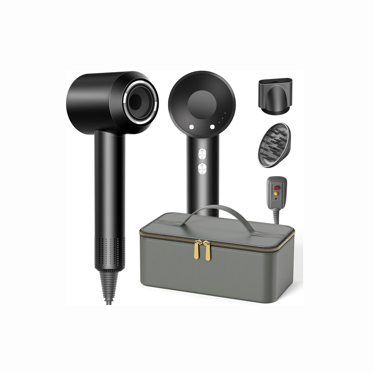 High Speed 160000 RPM Hair Dryer with Carry Case-BLACK